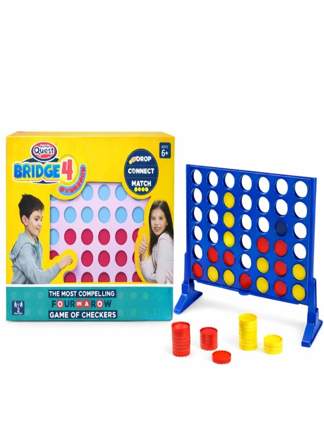LAALIYA 4-in-a-Row Strategy Board Game for Kids & Family | Classic Plot 4 Logic Puzzle | Portable Indoor Travel Toy & Brain Development Return Gift (2 Players) - Image 1