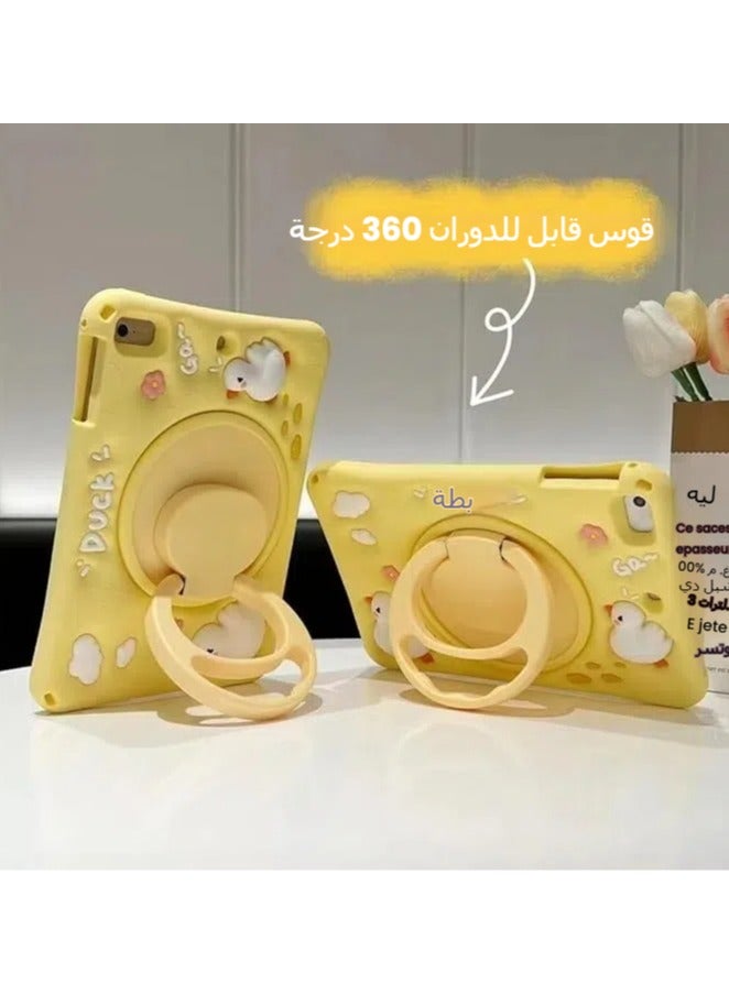 عام غطاء حماية للأطفال لجهاز iPad Mini 5 2019 / iPad Mini 4 2015 بحجم 7.9 بوصة مضاد للصدمات من السيليكون، غطاء حماية مع قاعدة ارتكاز دورانية 360 درجة وحزام كتف، غطاء كارتوني ثلاثي الأبعاد أنيق مناسب لجهاز iPad Mini 4 و 5 بحجم 7.9 بوصة. - Image 3