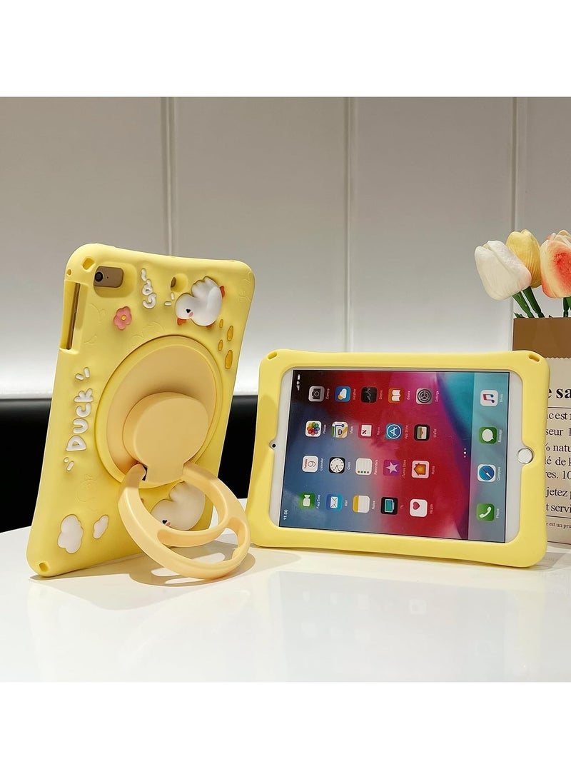 عام غطاء حماية للأطفال لجهاز iPad Mini 5 2019 / iPad Mini 4 2015 بحجم 7.9 بوصة مضاد للصدمات من السيليكون، غطاء حماية مع قاعدة ارتكاز دورانية 360 درجة وحزام كتف، غطاء كارتوني ثلاثي الأبعاد أنيق مناسب لجهاز iPad Mini 4 و 5 بحجم 7.9 بوصة. - Image 4