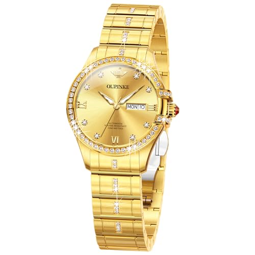 OUPINKE Womens Automatic Watches Mechanical Diamond Luxury Dress Self Winding Stainless Steel Waterproof Luminous Wrist Watches for Women Gift - Image 1