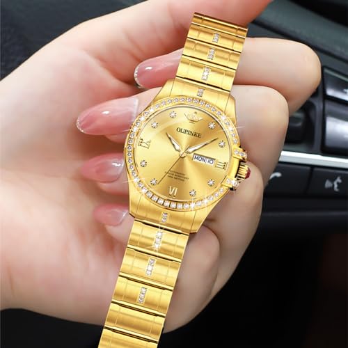 OUPINKE Womens Automatic Watches Mechanical Diamond Luxury Dress Self Winding Stainless Steel Waterproof Luminous Wrist Watches for Women Gift - Image 3