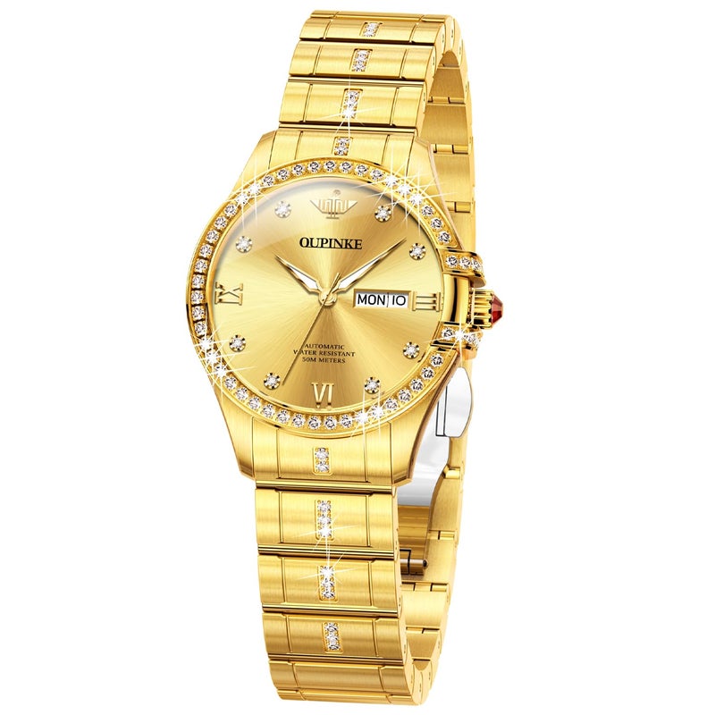OUPINKE Womens Automatic Watches Mechanical Diamond Luxury Dress Self Winding Stainless Steel Waterproof Luminous Wrist Watches for Women Gift - Image 2