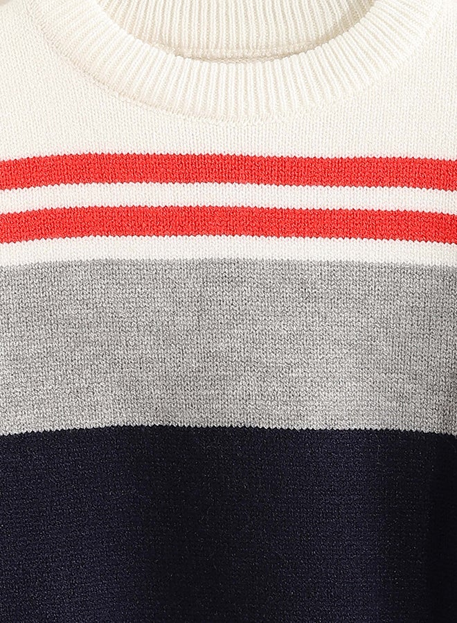 ريد سيركل بلوفر أطفال محبوك بخيط بوقليت مخطّط - Image 3