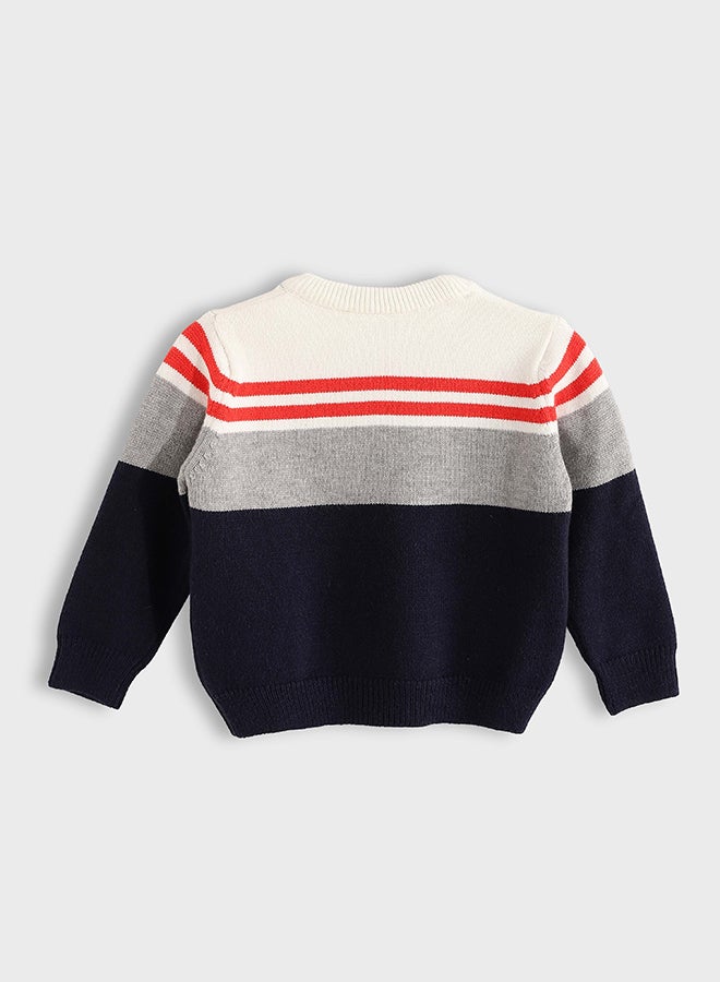 ريد سيركل بلوفر أطفال محبوك بخيط بوقليت مخطّط - Image 2