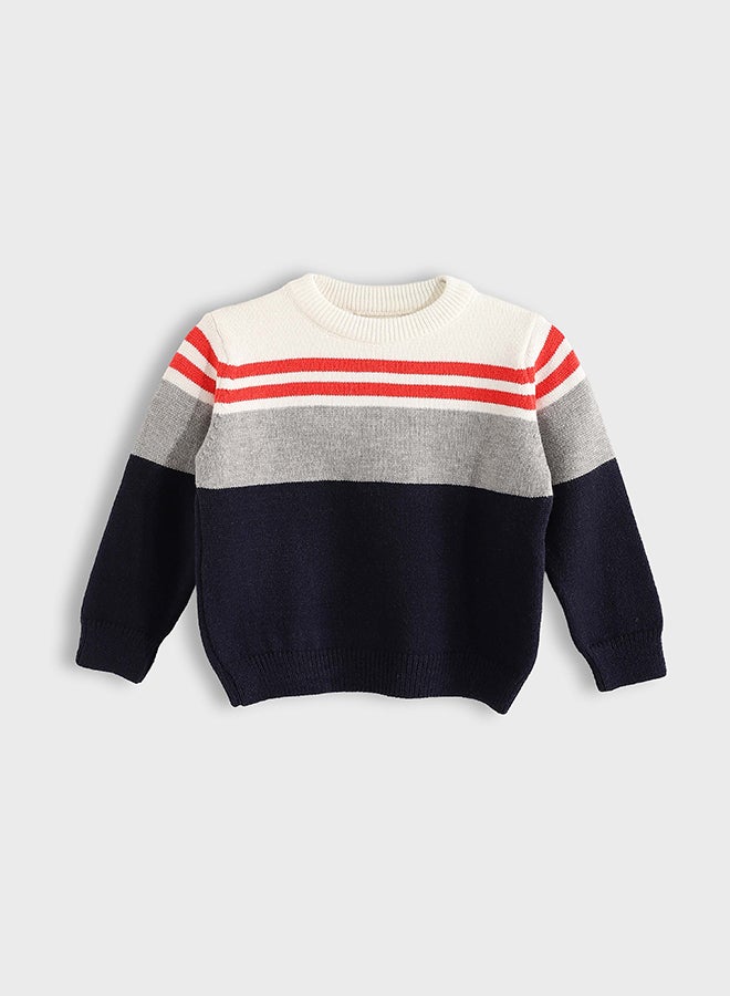 ريد سيركل بلوفر أطفال محبوك بخيط بوقليت مخطّط - Image 1