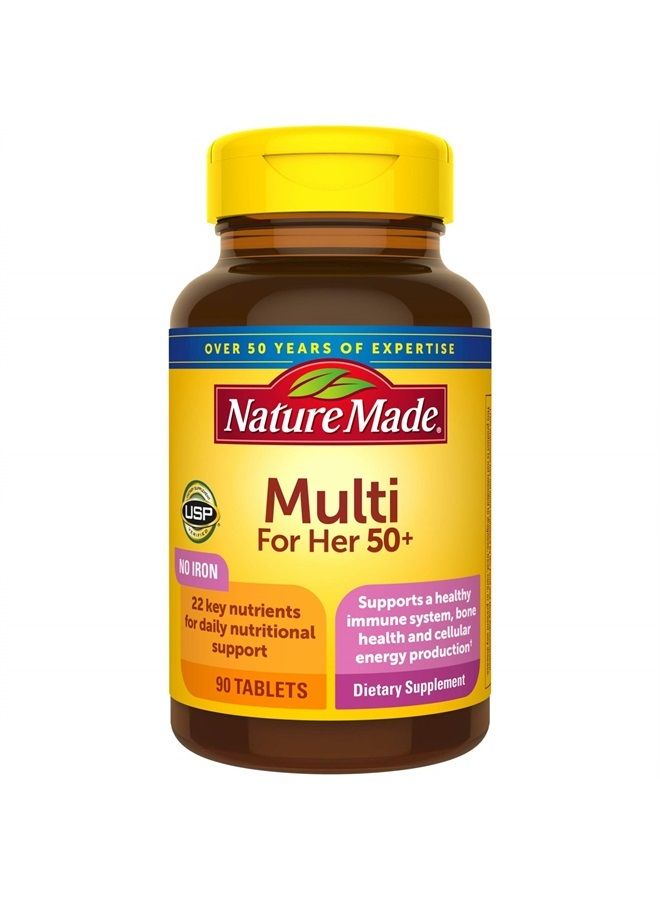 Nature Made Women's Multivitamin 50+ Tablets, 90 Count for Daily Nutritional Support - Image 1