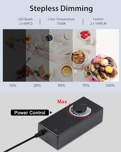 PULUZ Light Box Photography 24x24 inch Large Photo Studio Light Box Professional Dimmable Photo Booth with 120 LED Lights 6 Backdrops for Jewelry and Food Items Product Photography - Image 3