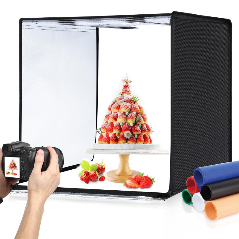 PULUZ Light Box Photography 24x24 inch Large Photo Studio Light Box Professional Dimmable Photo Booth with 120 LED Lights 6 Backdrops for Jewelry and Food Items Product Photography - Image 2
