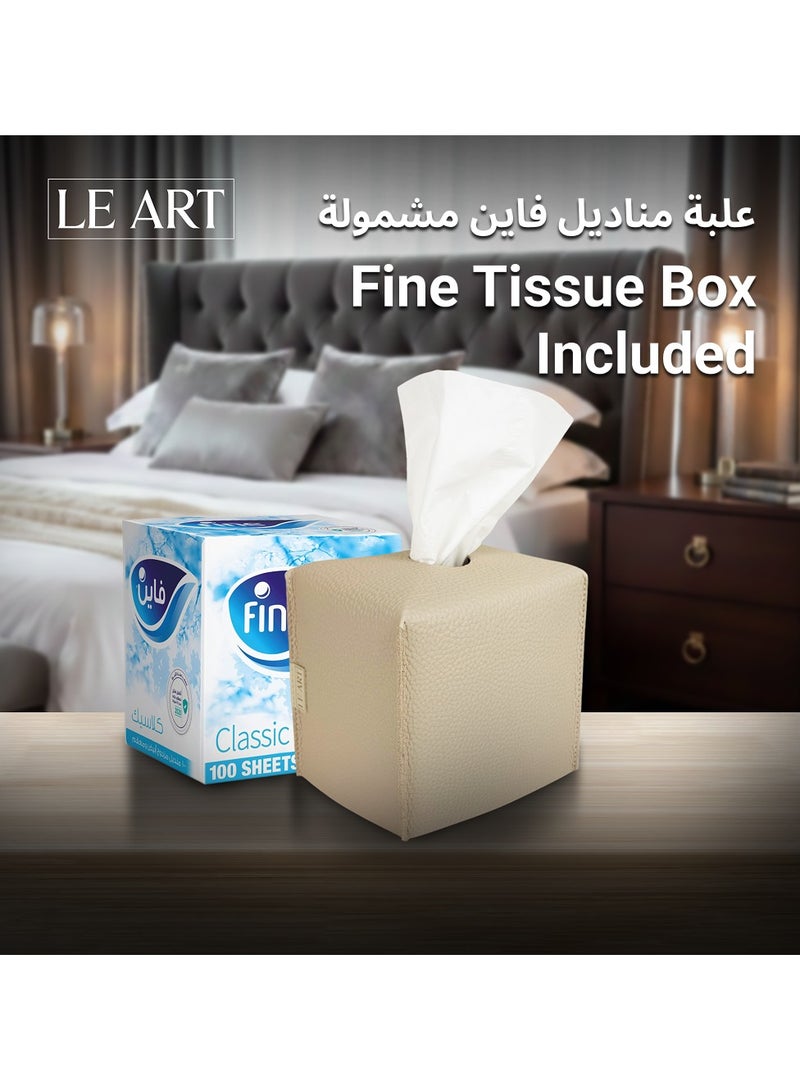 LeArt Leather Tissue Box Cover – Elegant Tissue Box Holder for Office Car Hotel Home Decor | Living Room Bedroom Bathroom | Facial Tissue Holder, Car Tissue Box Holder (Camel Cube) - Image 4
