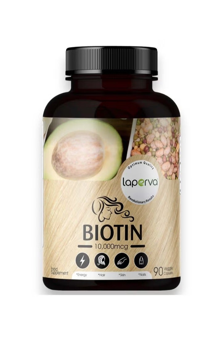 Laperva Biotin, 10,000mcg, 90 Veggie Capsules, 90 Servings