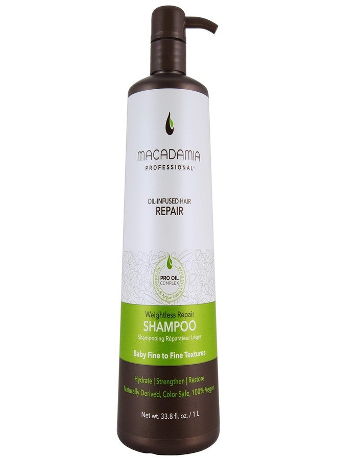 Macadamia Professional Hair Care Sulfate Paraben Free Natural Organic CrueltyFree Vegan Hair Products Weightless Hair Repair Shampoo , Green, Sheer Pecan, 33.8 Fl Oz - Image 1