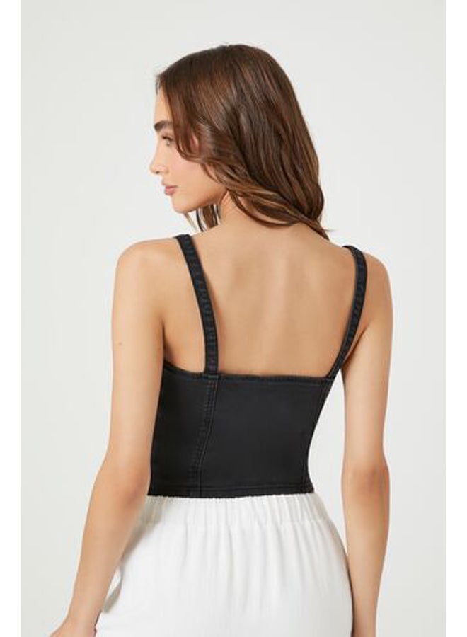 FOREVER 21 Denim Button-Front Bustier Cami  - Image 3