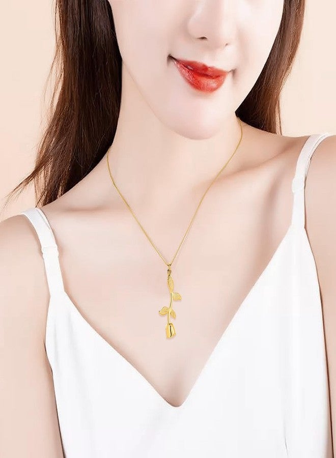 Minicremation Rose Flower Cremation Jewelry Urn Necklaces for Ashes, Cremation Ash Jewelry Memorial Pendants for Human Pets Ashes (Gold) - Image 3