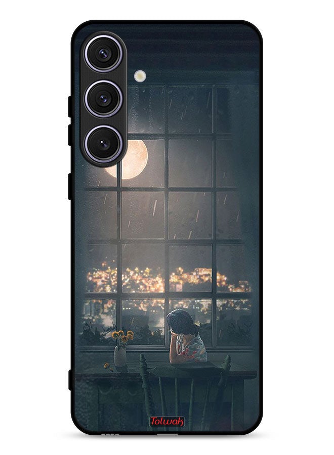 Tolwak Samsung Galaxy S24 5G Protective Case Cover Looking At Moon Art - Image 1