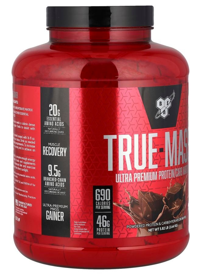 BSN True-Mass® مصفوفة بروتين/كربوهيدرات فاخرة شيكولاتة بالحليب 5.82 رطل (2.64 كجم) - Image 2