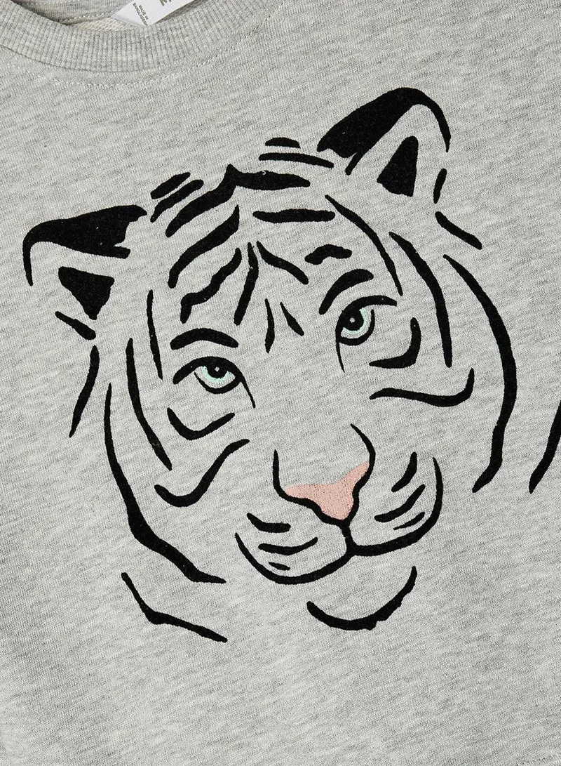 MANGO Infant Tiger Print Sweatshirt & Trouser Set