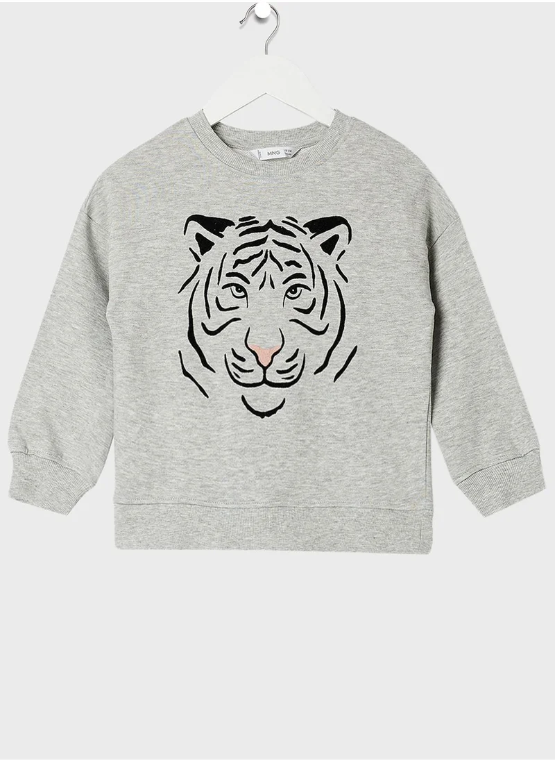 MANGO Infant Tiger Print Sweatshirt & Trouser Set