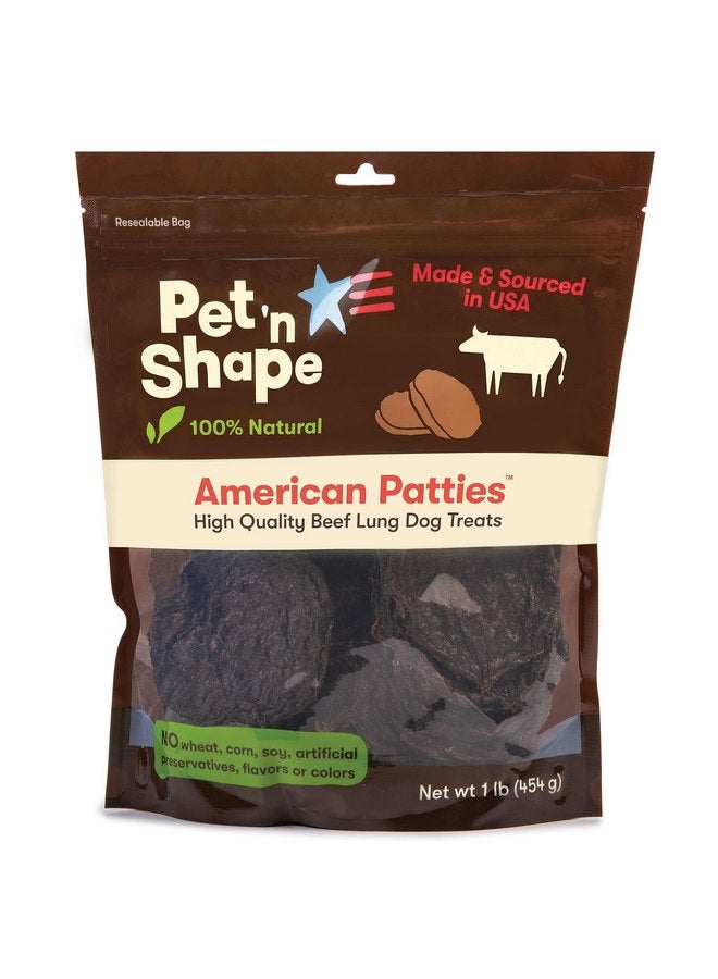 Pet 'n Shape All American Beef Lung Patties Dog Treats - Made and Sourced in The USA, 1lb Bag - Image 1