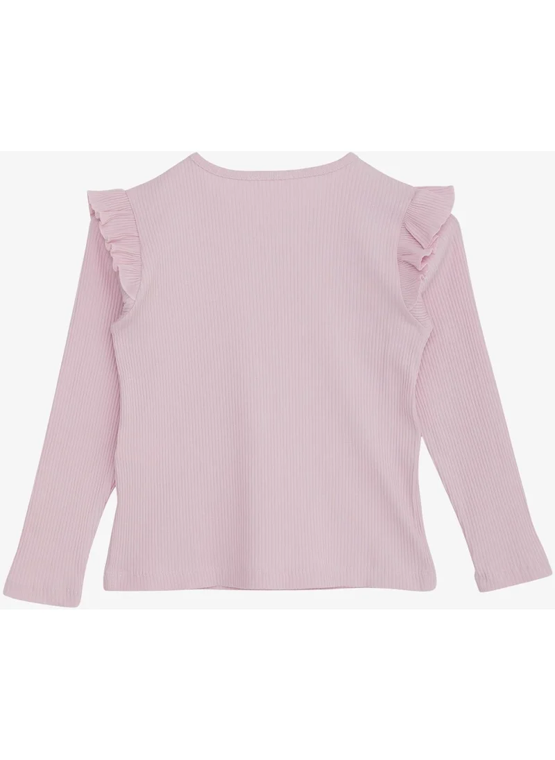 بريز Girl Long Sleeve Blouse Ruffled 8-14 Years, Pink