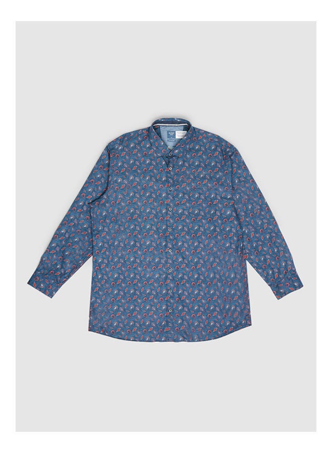 Olymp Collared Neck Long Sleeve Floral Shirt  - Image 1