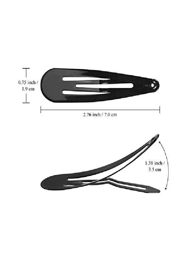 Funtopia - Women Hair Clips 40 Pcs 7Cm / 2.8 Inch Long No Slip Metal Hair Clips Large Snap Hair Clips Barrettes Hairpins For Thick Hair (Brown & Black) - Image 1