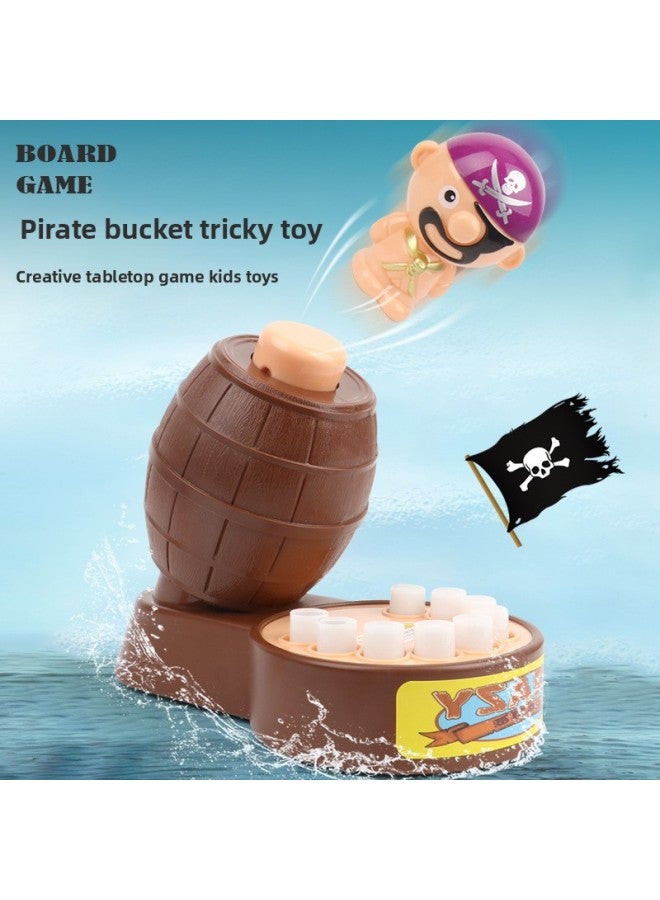 Creative Party Toys Press Teeth Pirate Bucket Game Seat Trick Spoof Fun Pirate Bucket Toy-Color:Pirate Bucket Game Console - Image 3