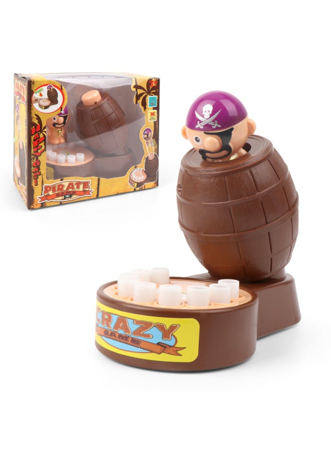 Creative Party Toys Press Teeth Pirate Bucket Game Seat Trick Spoof Fun Pirate Bucket Toy-Color:Pirate Bucket Game Console - Image 1
