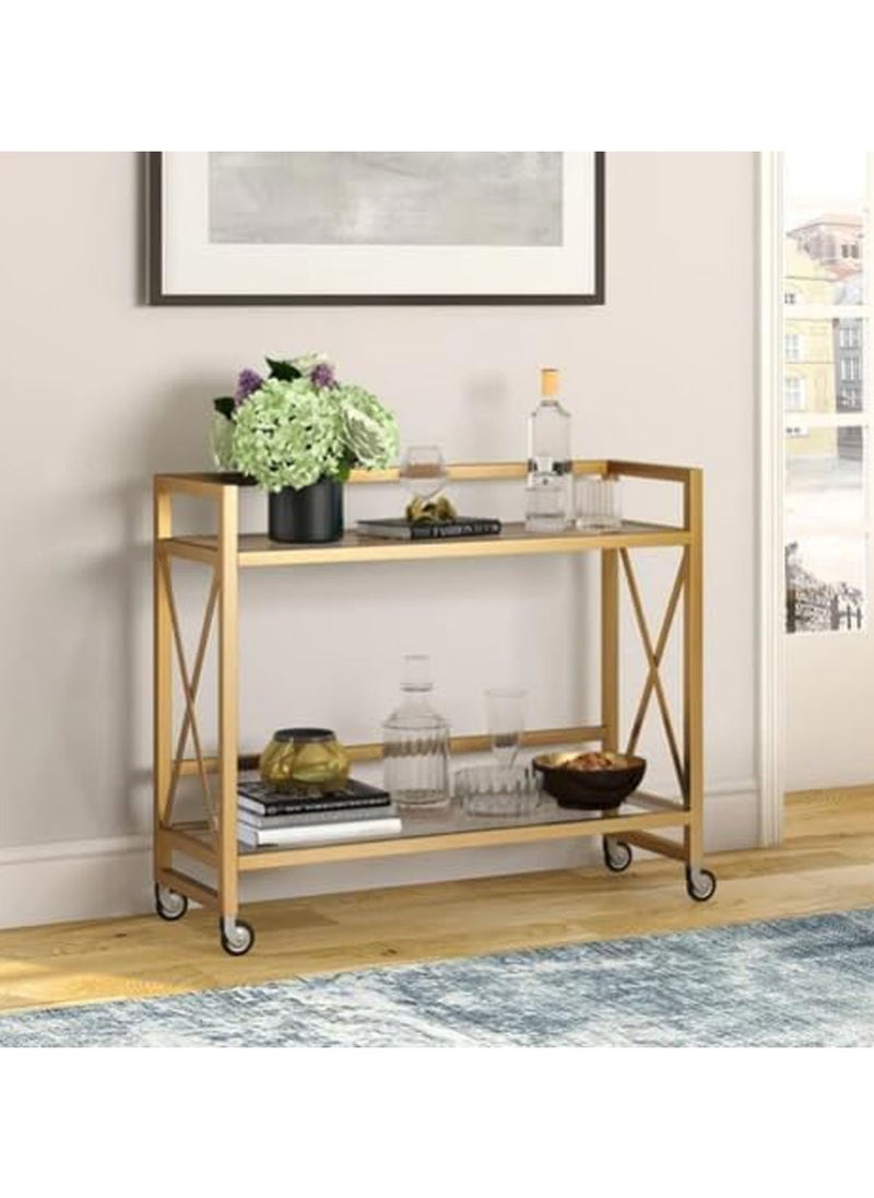 LINGWEI - Premium 2 Tier Metal Serving Trolley Cart Stylish and Versatile for Home Kitchen Dining Restaurant & Hospital Use - Image 1