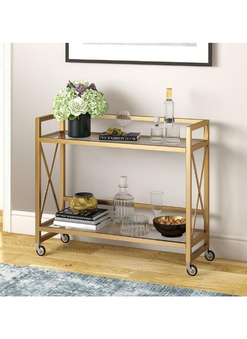 LINGWEI - Premium 2 Tier Metal Serving Trolley Cart Stylish and Versatile for Home Kitchen Dining Restaurant & Hospital Use - Image 1