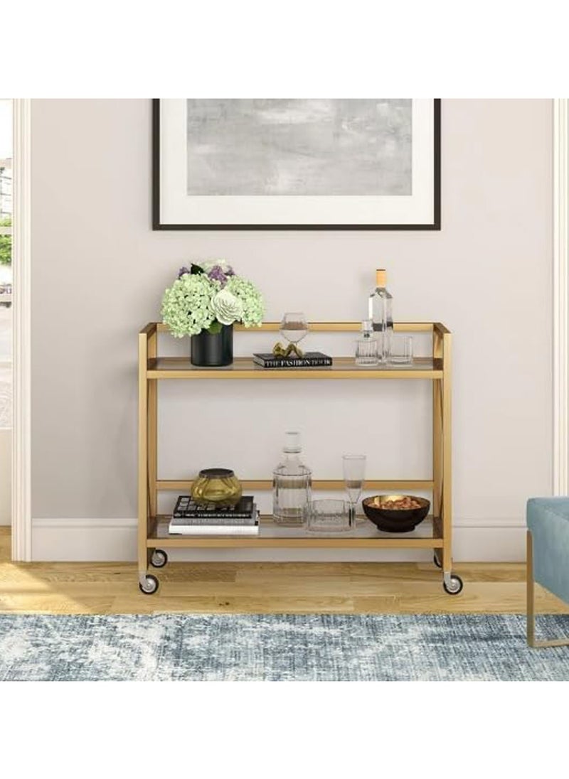 LINGWEI - Premium 2 Tier Metal Serving Trolley Cart Stylish and Versatile for Home Kitchen Dining Restaurant & Hospital Use - Image 1