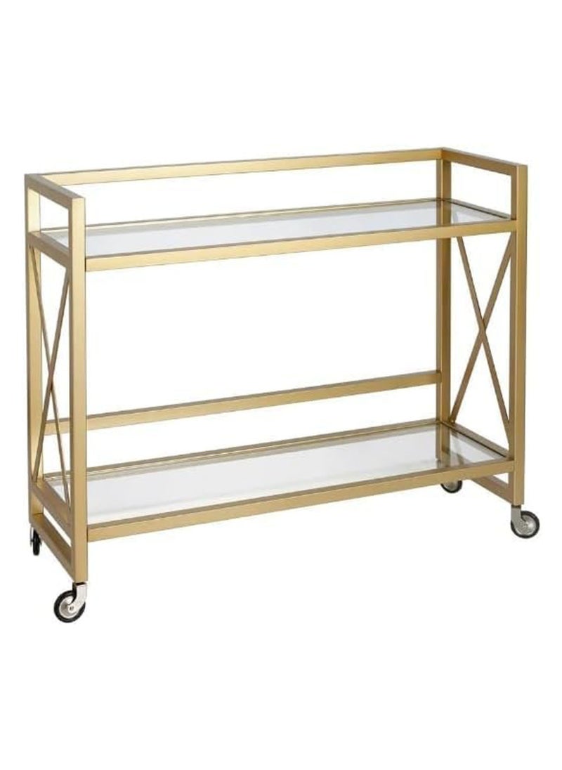 LINGWEI - Premium 2 Tier Metal Serving Trolley Cart Stylish and Versatile for Home Kitchen Dining Restaurant & Hospital Use - Image 1