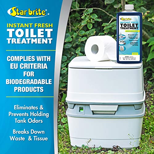 Star Brite علاج المرحاض الفوري من ستار برايت - برائحة الليمون، التحكم في الروائح والنفايات، 32 أونصة (071732) - Image 2