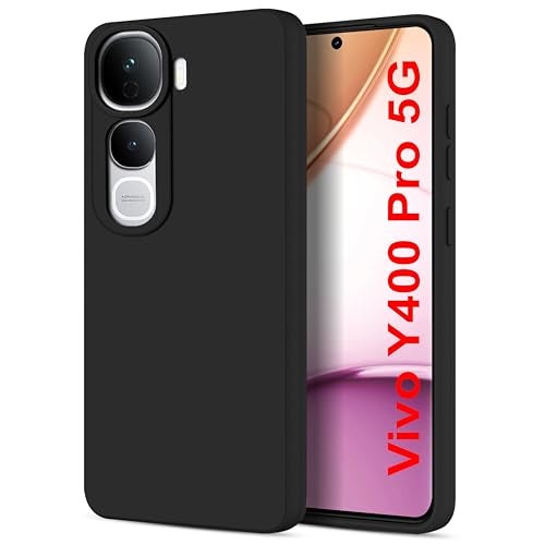 SBMS Silicone Back Cover Case for Vivo Y400 Pro 5G | Soft Micro-Fibre Lining Inside | Camera Protection Bump | Shockproof Back Cover Case for Vivo Y400 Pro 5G (Black) - Image 1