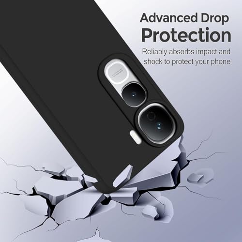 SBMS Silicone Back Cover Case for Vivo Y400 Pro 5G | Soft Micro-Fibre Lining Inside | Camera Protection Bump | Shockproof Back Cover Case for Vivo Y400 Pro 5G (Black) - Image 4