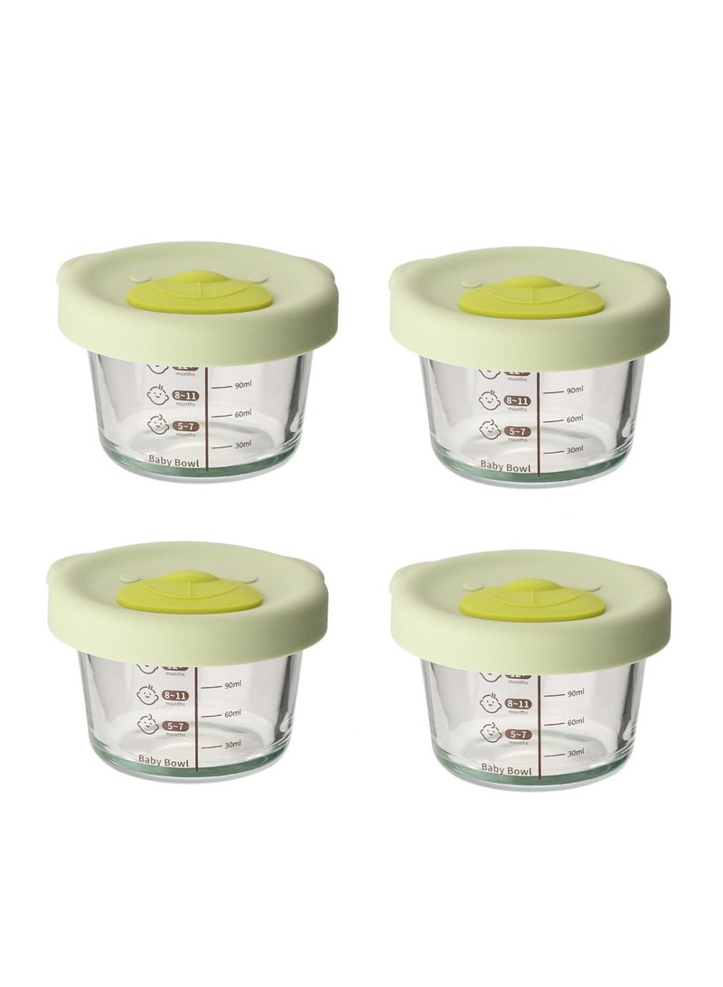 general مجموعة من 4 عبوات زجاجية لتخزين الطعام وصندوق طعام تكميلي للأطفال - Image 1