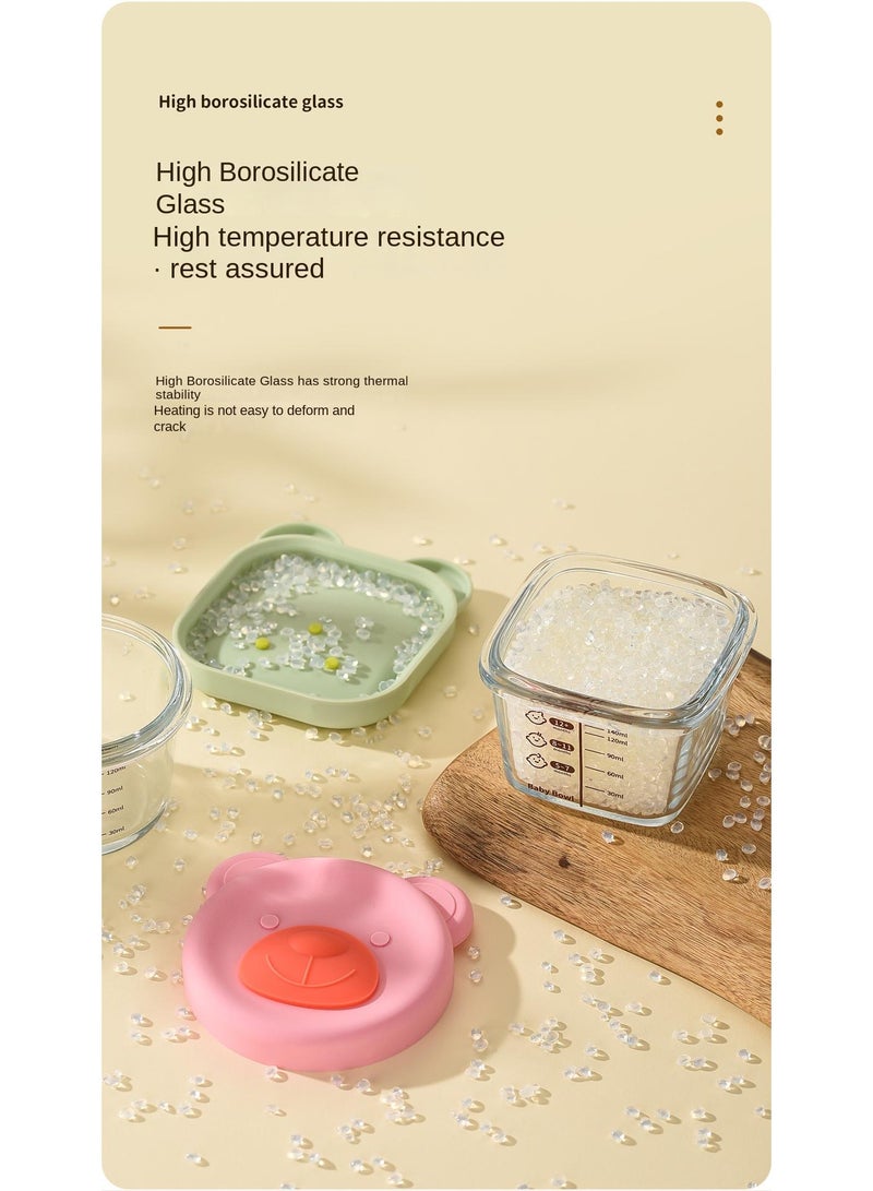 general مجموعة من 4 عبوات زجاجية لتخزين الطعام وصندوق طعام تكميلي للأطفال - Image 4