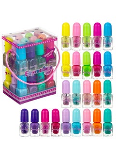 Expressions 24Pc Scented Nail Polish Value Pack Nail Kit Shiny & Glitter Nail Polish Shades In Pretty Colors Manicure Kit & Pedicure Kit For Girls Nontoxic Water Based Nail Polish Gift Set  - Image 1