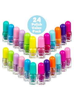 Expressions 24Pc Scented Nail Polish Value Pack Nail Kit Shiny & Glitter Nail Polish Shades In Pretty Colors Manicure Kit & Pedicure Kit For Girls Nontoxic Water Based Nail Polish Gift Set  - Image 2
