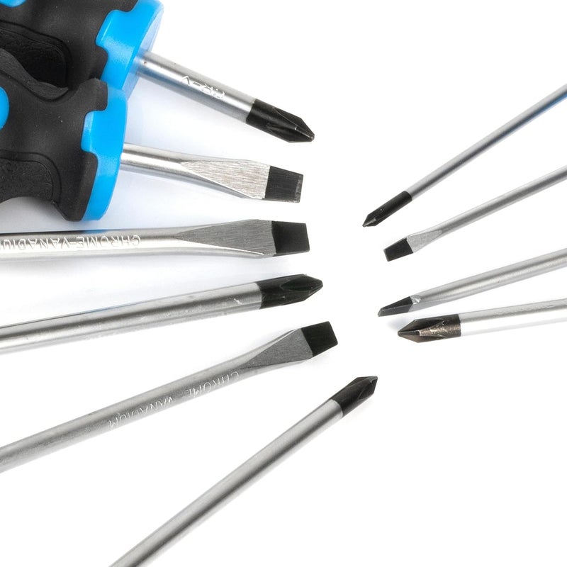 Neiko 01378A Magnetic Screwdriver Set | 10 Piece | Phillips & Flathead | Heat Treated Chrome Vanadium Steel | Slotted Head Tip with Non-Slip Cushioned Handle Grips | Small Screw Driver Tool Kit - Image 3