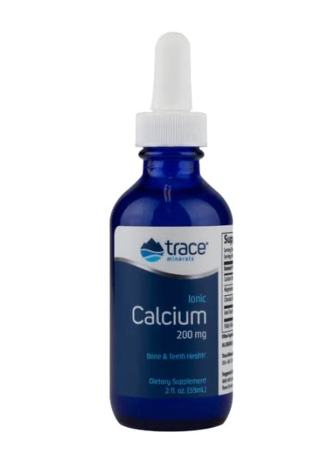 Trace Minerals Liquid Ionic Calcium | Bone, Healthy Teeth and Muscle Contraction | Certified Vegan, Gluten Free, Non GMO | 59ml