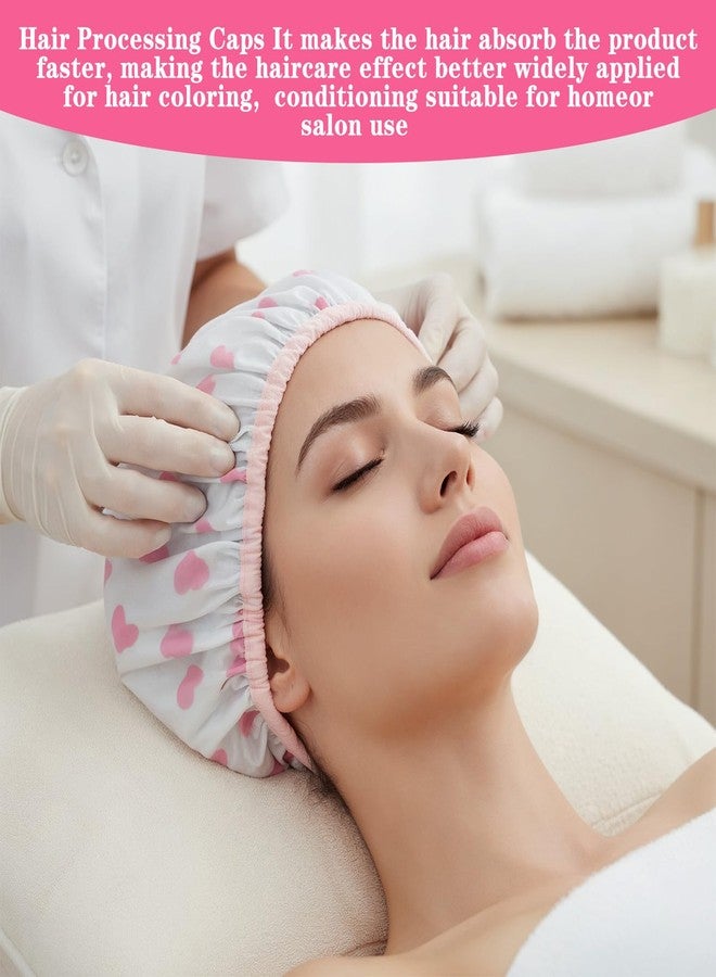 Quilax 2Pcs Pink Deep Conditioning Hot Oil Hair Treatment Caps, Double Layer, Waterproof Deep Conditioning Hair Cap, Reusable Shower & Steam Caps - Image 2