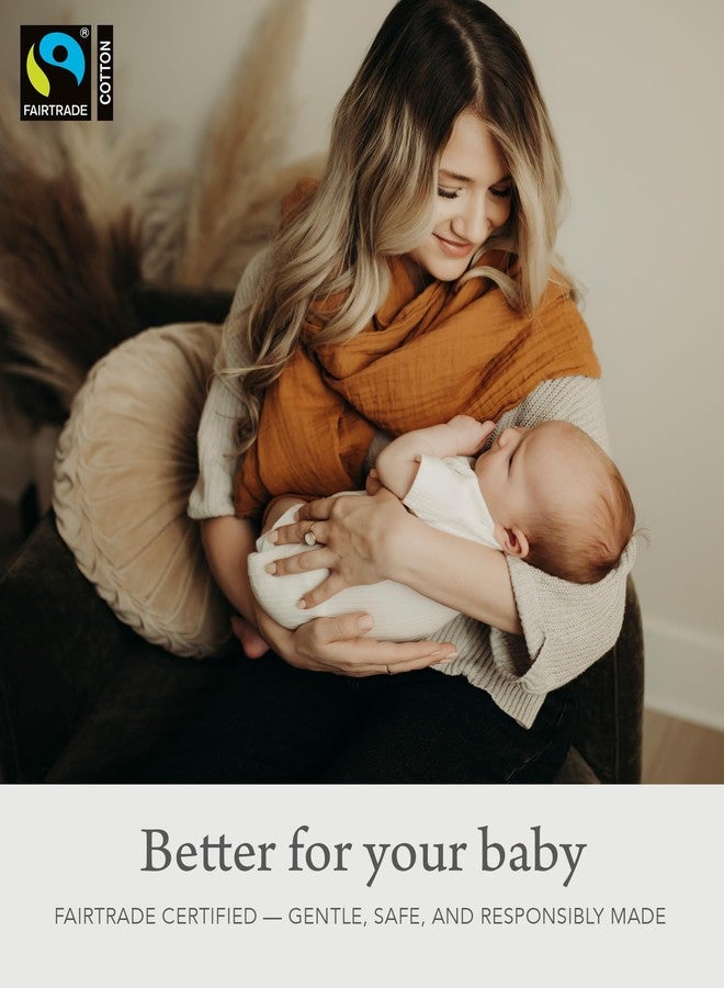 Kishu Baby Indi by Kishu Baby Organic Muslin Nursing Cover - Fairtrade Shawl-Style Breastfeeding Cover, Breathable Scarf Wrap for Moms, Privacy Nursing Cover Up (Caramel) - Image 4