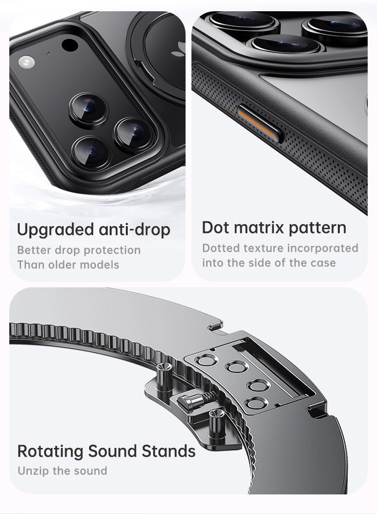 Rock Pow Case for iPhone 17 PRO MAX [360° Ring Stand] [Compatible with Magsafe] Shock Proof Drop Protection Slim Magnetic iPhone 17 PRO MAX Phone Case for Men Women- Easy-Relax Series - Image 3