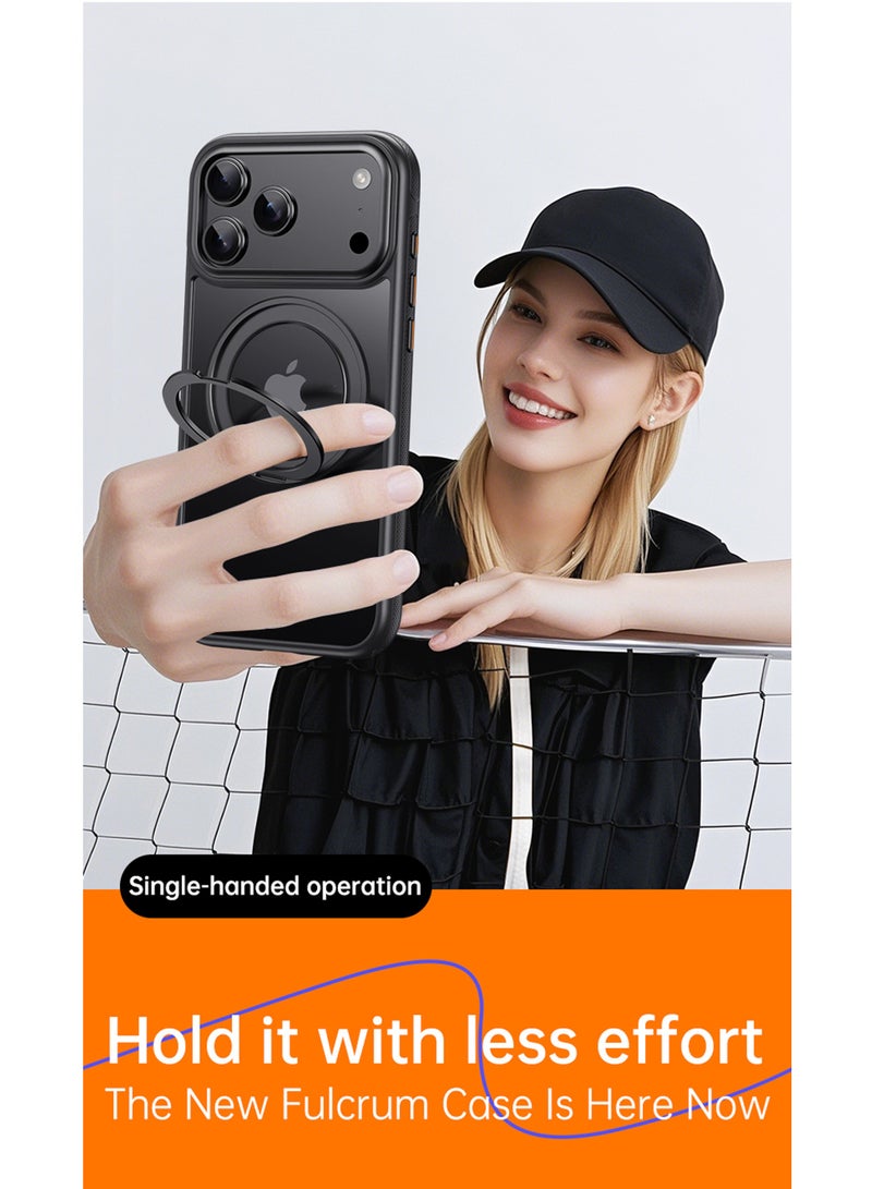 Rock Pow Case for iPhone 17 PRO MAX [360° Ring Stand] [Compatible with Magsafe] Shock Proof Drop Protection Slim Magnetic iPhone 17 PRO MAX Phone Case for Men Women- Easy-Relax Series - Image 4