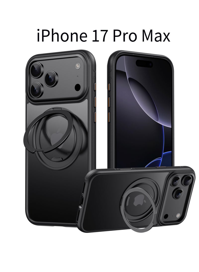 Rock Pow Case for iPhone 17 PRO MAX [360° Ring Stand] [Compatible with Magsafe] Shock Proof Drop Protection Slim Magnetic iPhone 17 PRO MAX Phone Case for Men Women- Easy-Relax Series - Image 1