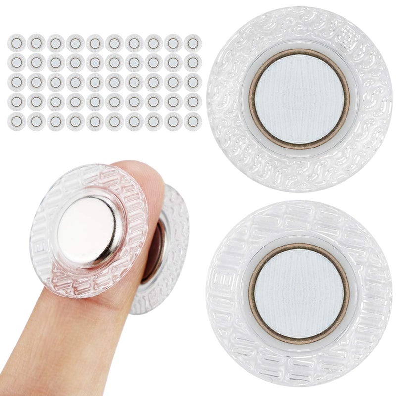EMYVSVO 25 Pairs Mini Invisible Sew Magnetic Snap PVC Round Shape Hidden Purse Closure Fastener Snap for Kids Clothing Clasp Baby Bib Diapers Accessories for DIY Craft Sewing Tools - Image 1