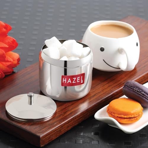 HAZEL Stainless Steel Sugar Pot with Lid, 300ML Tea,Coffee & Sugar Jar, Compact Kitchen Storage Container for Countertop, Easy-to-Clean Jar - Image 5