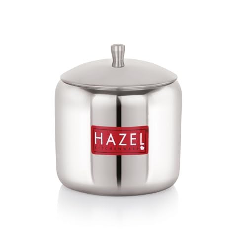 HAZEL Stainless Steel Sugar Pot with Lid, 300ML Tea,Coffee & Sugar Jar, Compact Kitchen Storage Container for Countertop, Easy-to-Clean Jar - Image 1
