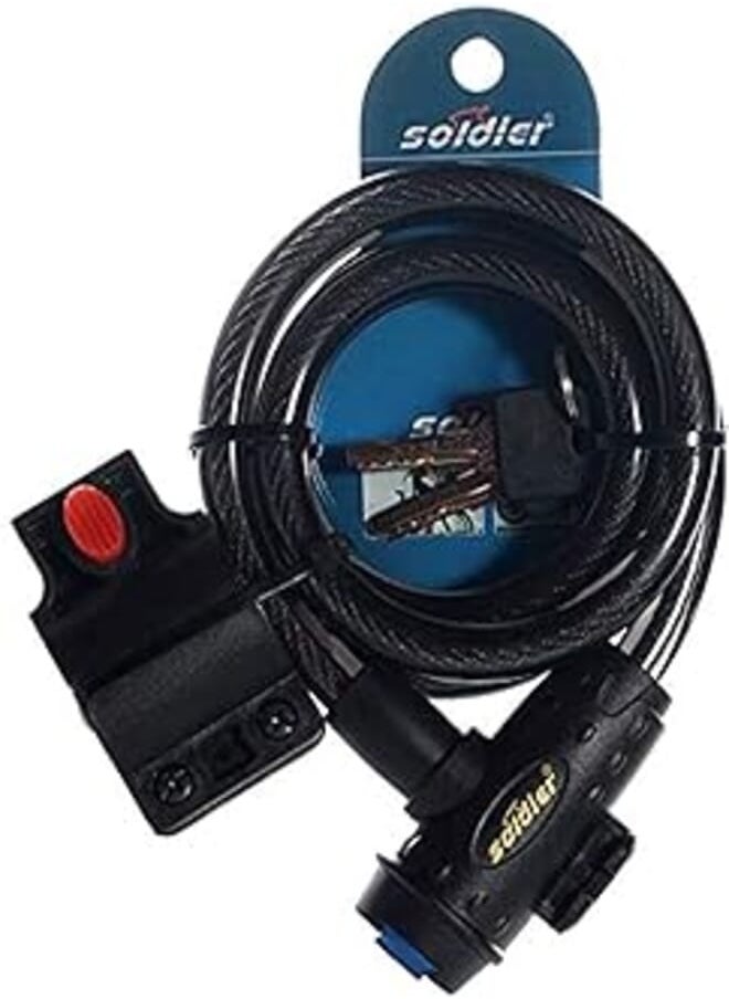 Soldier Soldier Lock For Bikes - Black, 120Cm 