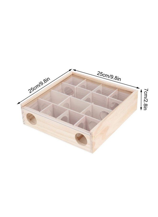 Zerodis Hamster Maze Toy, Wood Rat House with Organic Glass Interactive Intelligent Small Pet Toy for Rat Hamsters  - Image 2